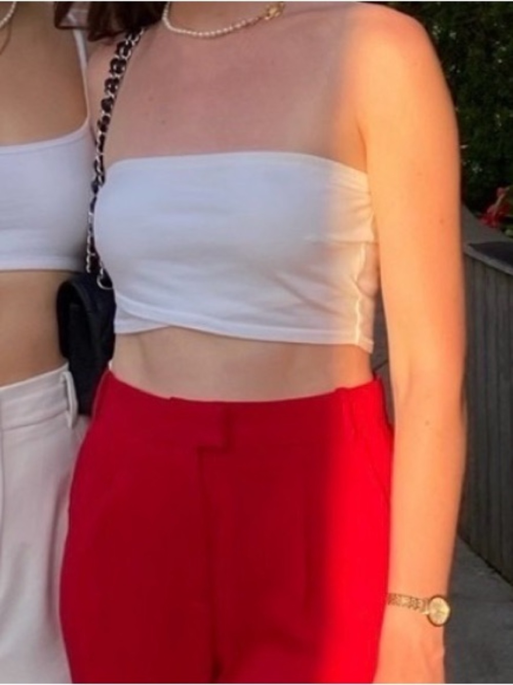White Topshop Bandeau Top Size 6 White Tube Top White Strapless Top